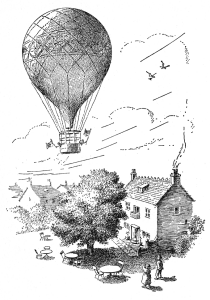 caption: Hot-air ballooning - the Borrowers Aloft by Mary Norton