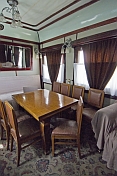 Lounge/dining room in Joseph Stalin\\\\'s personal railway carriage, at the Stalin Museum.