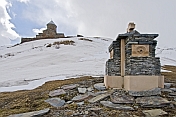 Christian shrine marks the footpath to the Tsminda Sameba Monastery.