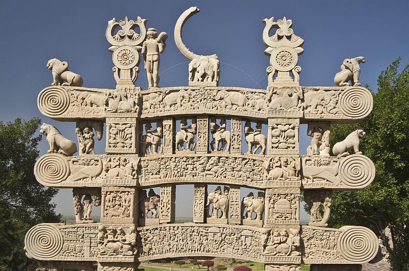 Detail of the North Gateway of the Main Stupa, which illustrates the miracles associated with the Buddha.