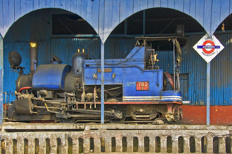 No. 272 Mountaineer narrow gauge steam locomotive in the engine shed at Darjeeling Railway Staion.