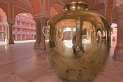 In the Sarbato Bhadra stands one of the two huge silver urns used to transport Ganga water to England.