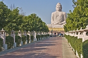 The 20m tall statue of the Buddha is visited by many Buddhist pilgrims.