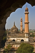 Mosque and grounds of the Bara Imambara, as seen from the roof.