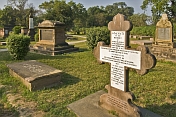 Christian graves and tombstones in Saint Marys Cemetery, used to house some of the enormous numbers of dead from the Siege of the Residency in 1857.
