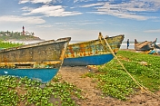 Old fishing boats on Lighthouse Beach.