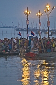 Pilgrims Bathe In River Sangam Area Before Dawn