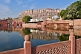 Image of The Meherangarh Fort reflected in the still waters of the Gulab Sagar.