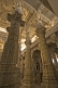 Intricately carved white marble pillars of the Adinatha Temple at Ranakpur.