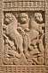 Image of Detail of carving on the West Gateway of the Main Stupa, portraying three lions.