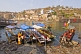 Image of Ferry boats ply the Narmada River crossing to the Sri Omkareshwar Mahadeo Temple.