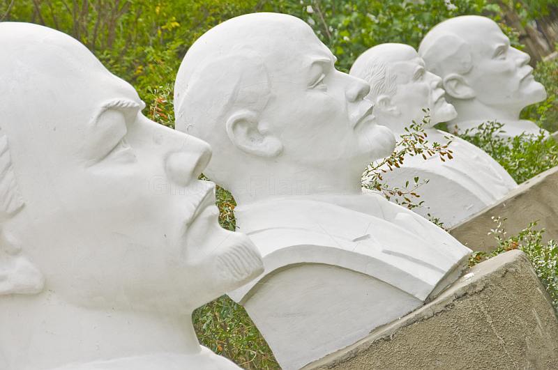 Statues of Lenin in the Communist statue-graveyard, near the Irtysh River, in old Semipalatinsk.