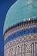Image of Blue tiled dome of the Yasaui Mausoleum.