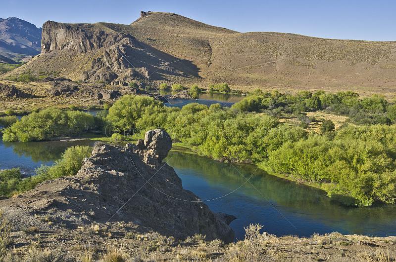 Rugged mountains adjacent to the Rio Limay.