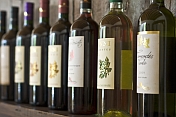 Wine bottles at the Bodega Nanni winery.