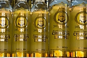Chingis Khan vodka bottles.