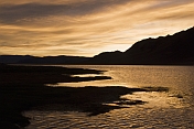 Sunset over the Tsagaan Nuur lake.