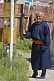 Image of Old man with prayer wheels at the Gandan Muntsaglan Khiid monastery.