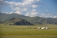 Yurt encampment on the Mongolian plains.