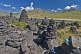 Image of Shamanist volcanic stone mounds at the Terkhiin Tsagaan Nuur, the 'Great White Lake'.