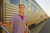 GSR attendant Cosette poses at Alice Springs station