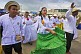 Young men and women wearing traditional Panamanian national costumes take part in the Flag Day Parade in Panama City.