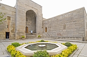 Courtyard of the Divan Xana, where the court of Shirvanshah Khalilullah I once assembled.