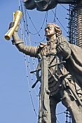 The 94.5m tall statue of Peter the Great on an island in the Moscow River.