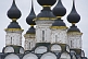 Black and gold onion-domes of the St Lazarus Church.
