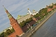 Image of View of the Moscow River and the towers and buildings of the Kremlin from the Bol Kamenny Most.