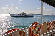 Ferry boat crossing the Bosphorus to Uskudar, on the Asian side.