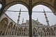 Image of A crowd of tourists visit the courtyard of the Sultan Ahmet Camii, or Blue Mosque, in Sultanahmet.