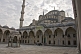 Image of Courtyard, roof, and minaret of Sultan Ahmet's blue mosque in Sultanahmet.
