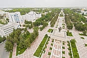 View over Independence Square and central Ashgabat from the Arch of Neutrality.