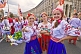 Ukrainian girls in national dress celebrate on Khreshchatyk Street.