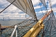 Image of View of the tallship 'Sagres' from the bows of the barque 'Picton Castle'.