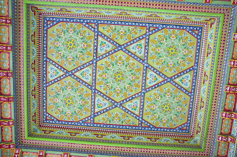 Traditional Uzbek ceiling painting from the Fergana Valley.