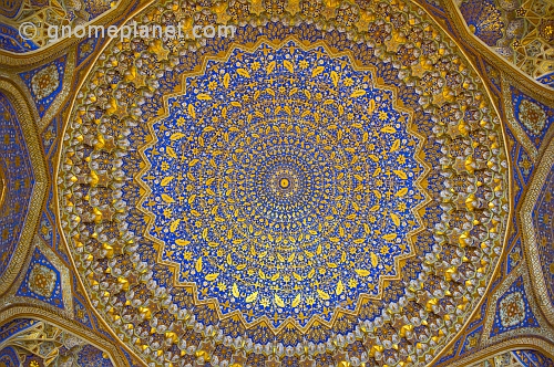 Golden painted Ceiling in Tilla-Kari Madrassah.