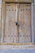 Carved wooden door.