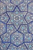 The blue ceramic tile-work of the Tosh-Hovli Palace.