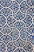 The blue ceramic tile-work of the Tosh-Hovli Palace.
