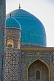 Blue-tiled domes of the Tilla-Kari Medressa, part of the Registan.