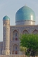 Image of Blue-tiled domes of the Tilla-Kari Medressa.