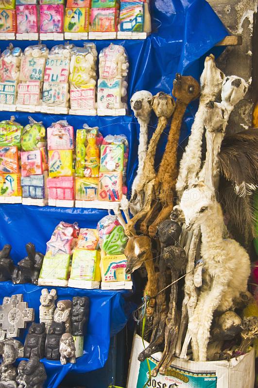 Dried llama fetuses in the Witchcraft Market (Mercado de Hechiceria).