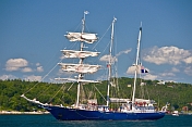 Sail training ship 'Concordia' leaving the port of Halifax.