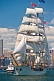Image of The tallship 'Europa' leaves her waterfront berth in Halifax harbor.