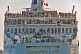 Image of Passengers on rear decks of ferry 'C.T.M.A. Vacancier' as she prepares to depart for the mainland.
