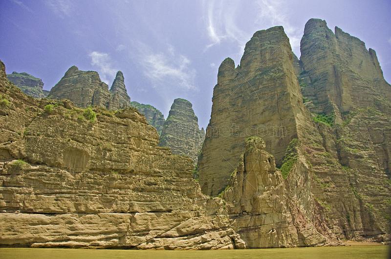The Giant Cliffs at Bingling Si, on the Yellow River near Yongjing.