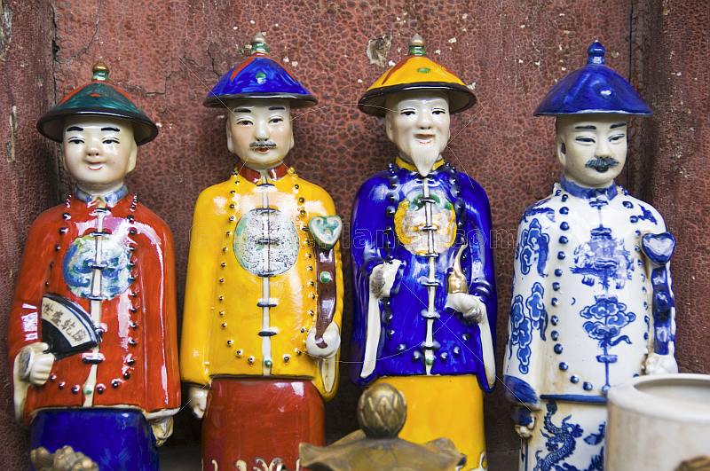 Pottery Chinamen figurines.