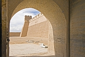 Gateway and walls at the Jiayuguan Fort.